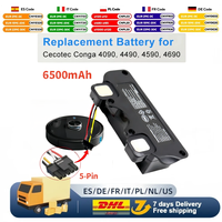 100% New 6500mAh Replacement Battery For CECOTEC CONGA 4090 4490 4590 4690 Robot Vacuum Cleaner Accessories Spare Parts Tool