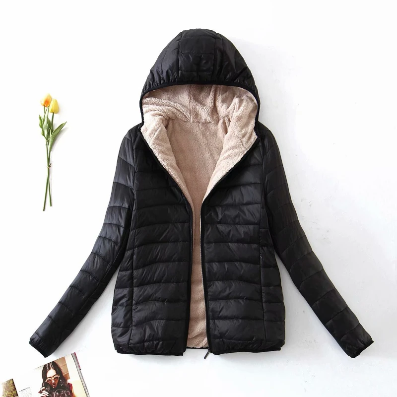 Women\'s Jacket Parkas Korean Style Fashion Hooded Slim Add Plush Warm Jacket Casual Winter Jackets for Women 2024 Women\'s Coat