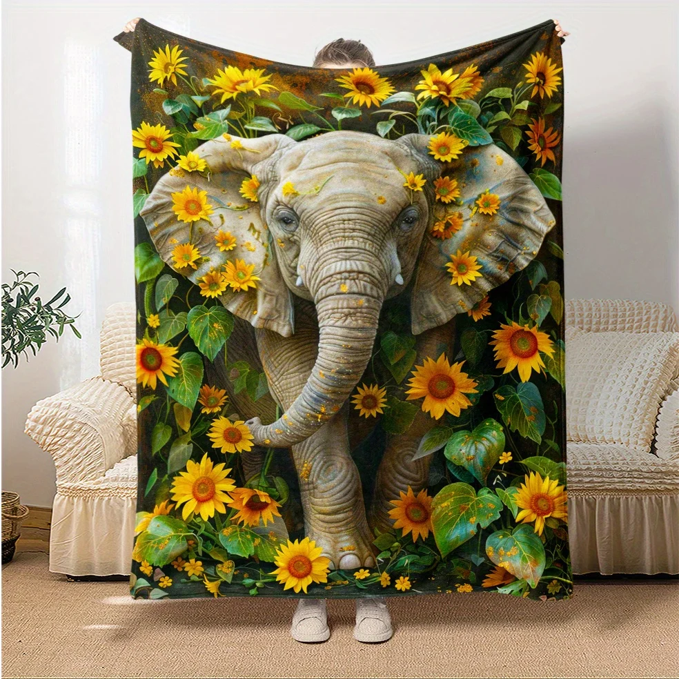 Whimsical Little Hedgehog Throw Blanket Cute Forest Flowers Wildlife Art Sweet Soft Cover For Couch Window Bench