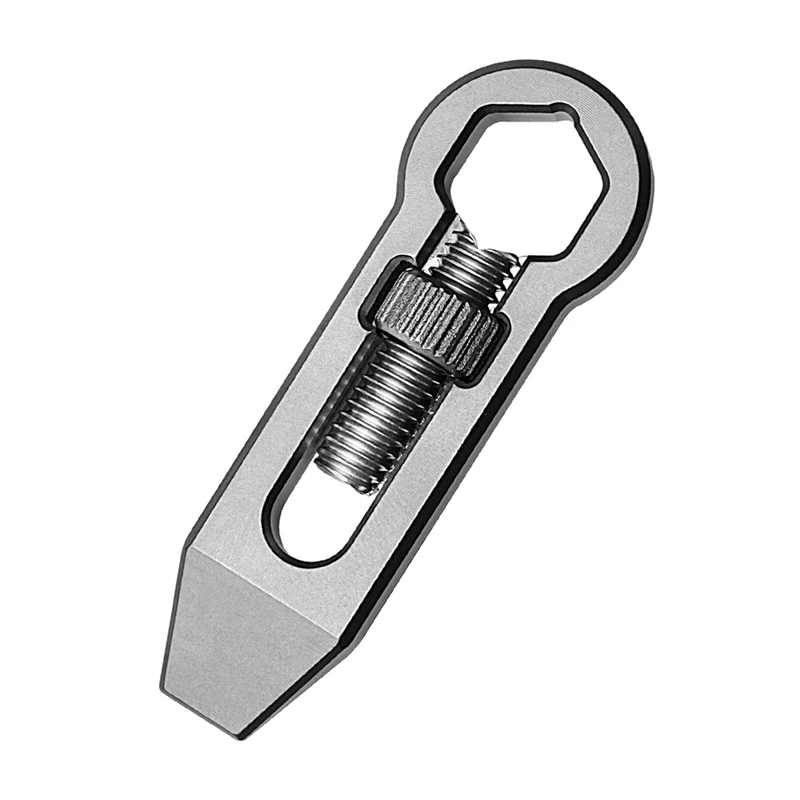 Llave hexagonal de aleación de titanio, Mini barra de palanca EDC, abridor de botellas, llavero, combinación de herramientas, equipo de caminata para campamento al aire libre-AT64