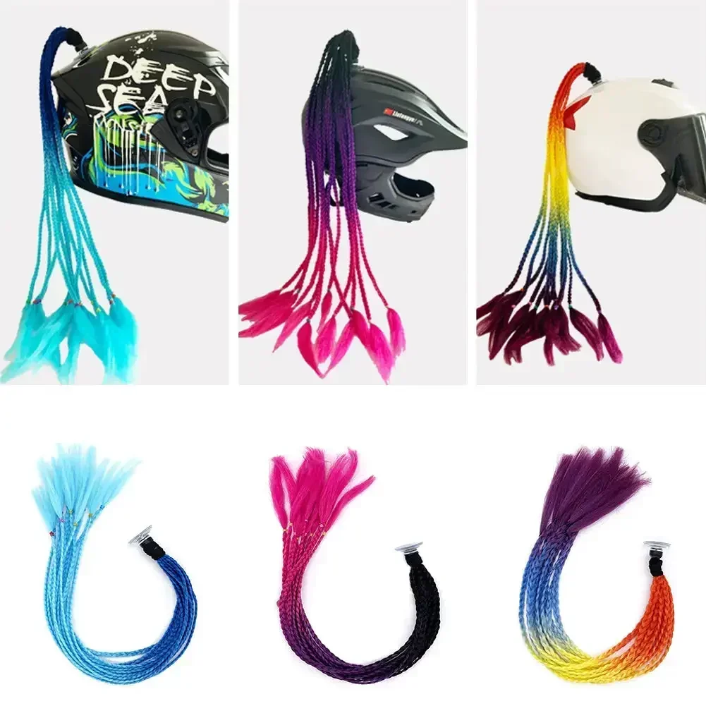 Helm Dreadlocks Geflecht für Helm Motorrad Dreadlocks schmutziges Geflecht Pigtail Gradient synthetische Twist Braid Pferdes chwanz mit Sauger