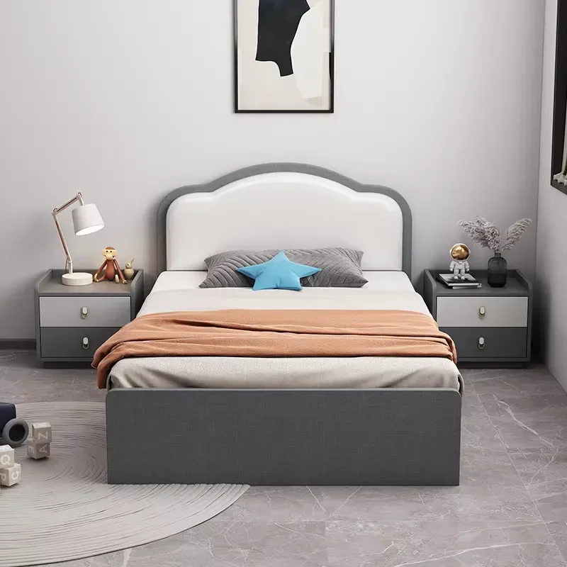 High Quality Bedroom Furniture Wooden Kids Single Bed with Drawer Set Children Baby Double Beds for Two Wood Latest Designs