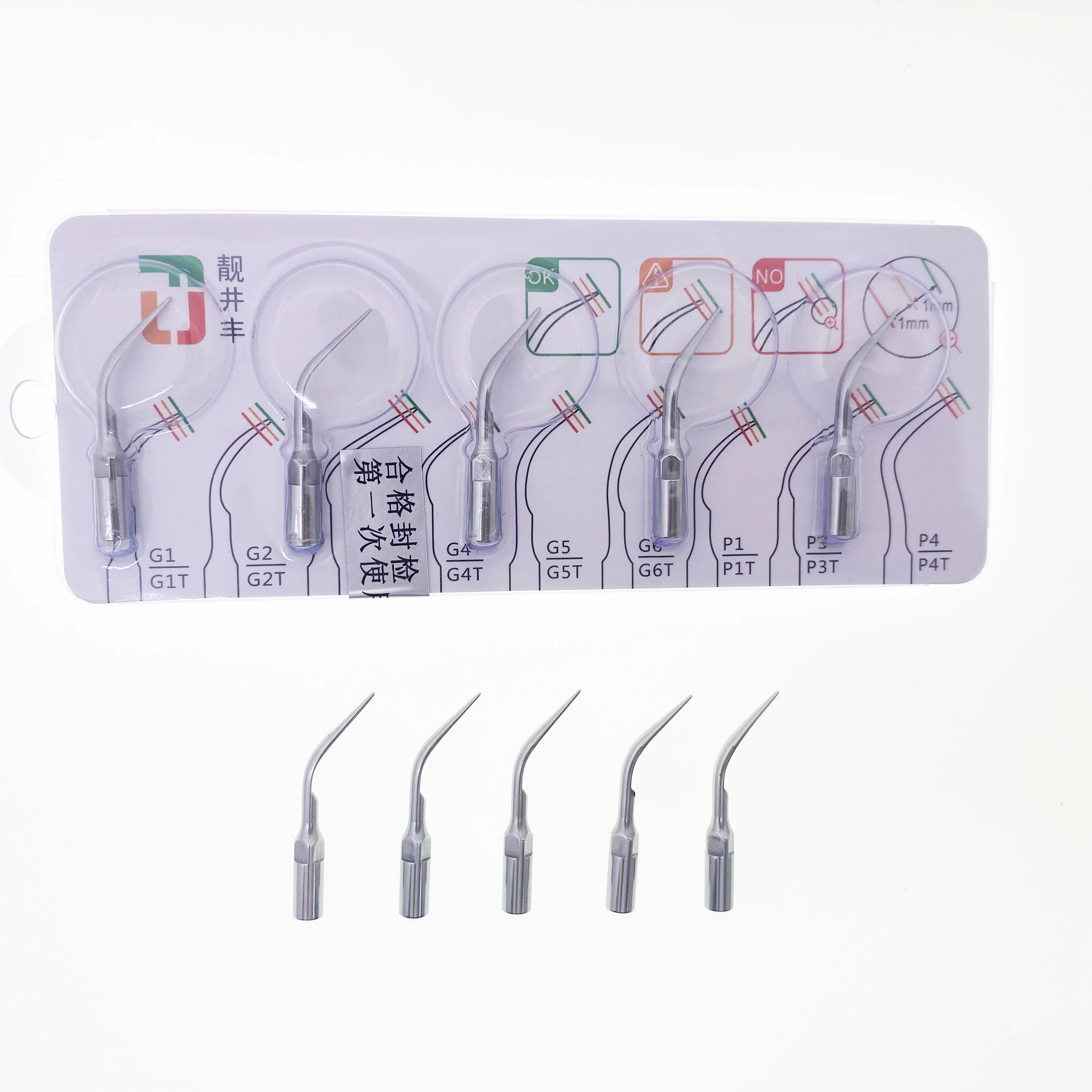 

5PC Dental Scaler Tips Scaling Periodontics Endodontics Tip G P E For EMS Woodpecker Ultrasonic Scalers