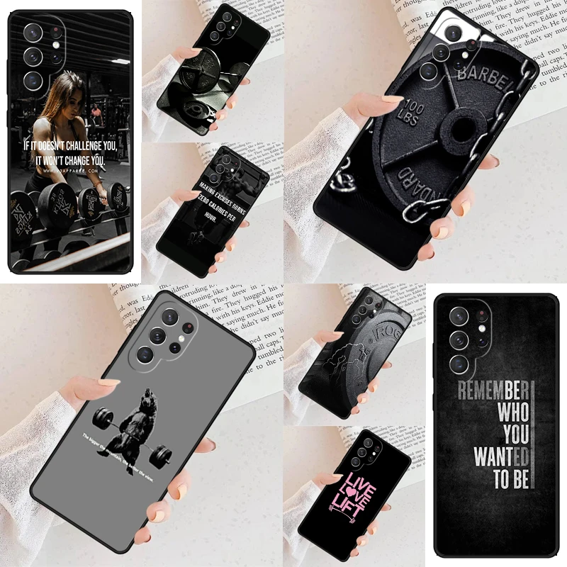 

Workout Motivation fitness Gym quotes Phone Case For Samsung S24 S25 S23 S22 S21 Note 10 20 Pro S20 Plus FE Ultra lite Cover