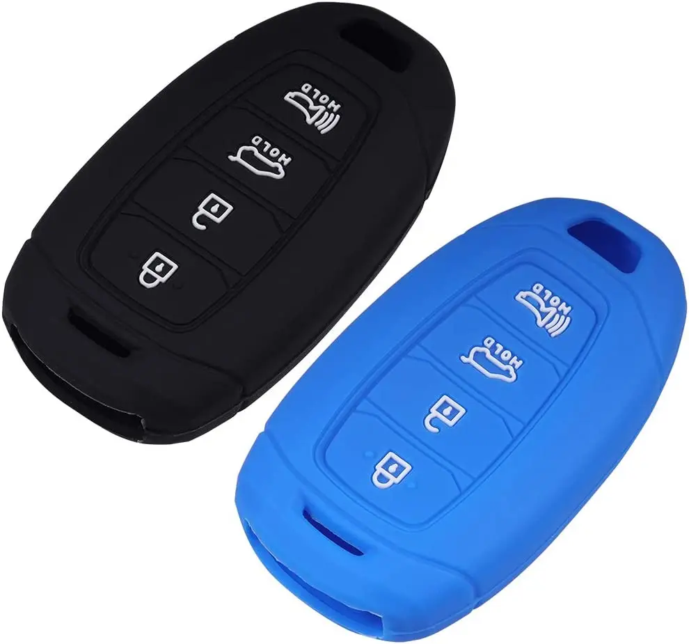 Key Fob Cover Silicone Protection Case for 2018 2019 2020 2021 Hyundai Venue Kona Santa Fe Veloster Palisade Elantra GT Keyless