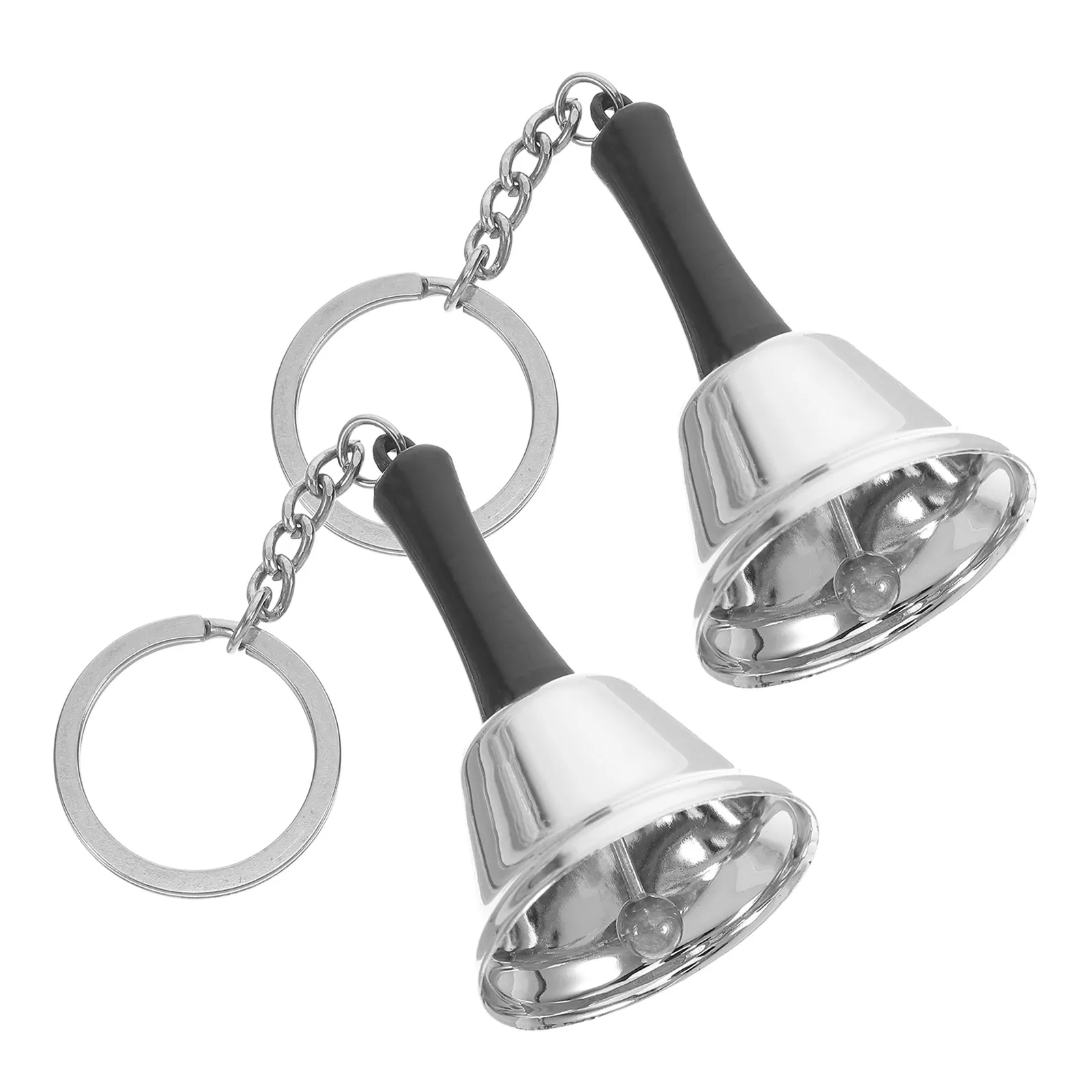 2Pcs Christmas Metal Hand Bells Early Education Keychain for Development Restaurant Service Call Bell Small Bells