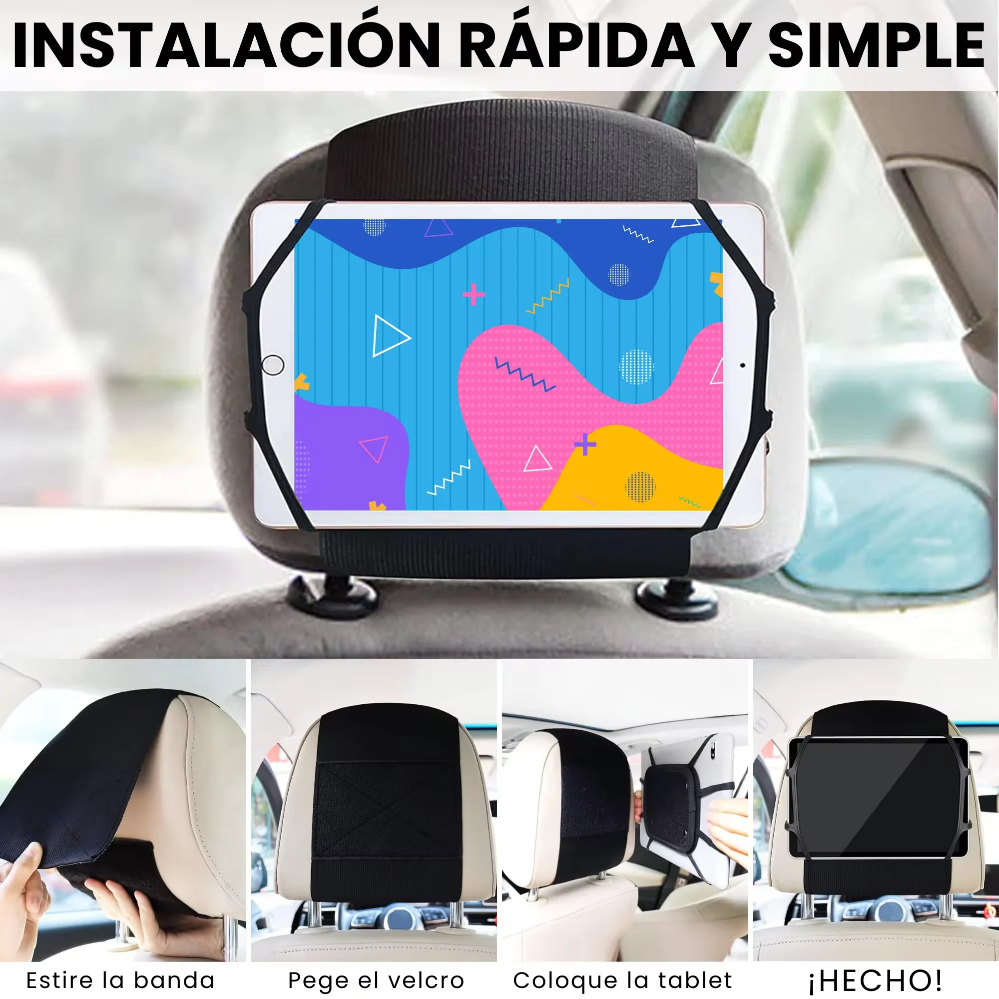 1pcs Headrest Tablet Holder for All 6.5-11 Tablet, Compatible with iPad, Switch and Fire Tablets