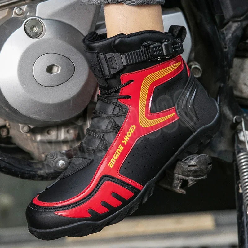 Big Size Motorcycle Boots Men Women Breathable Motos Riding Shoes Outdoors Hiking Adventure Sports Shoes Motorbike Accessory