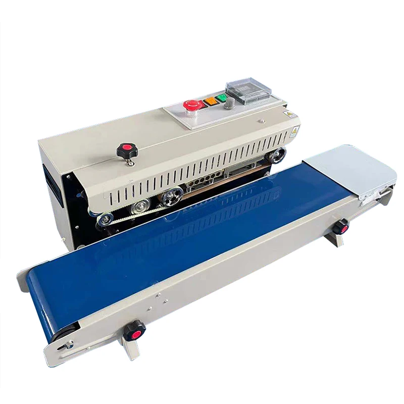Plastic bag strip sealant with expiration date encoding sealing machine with jet printer