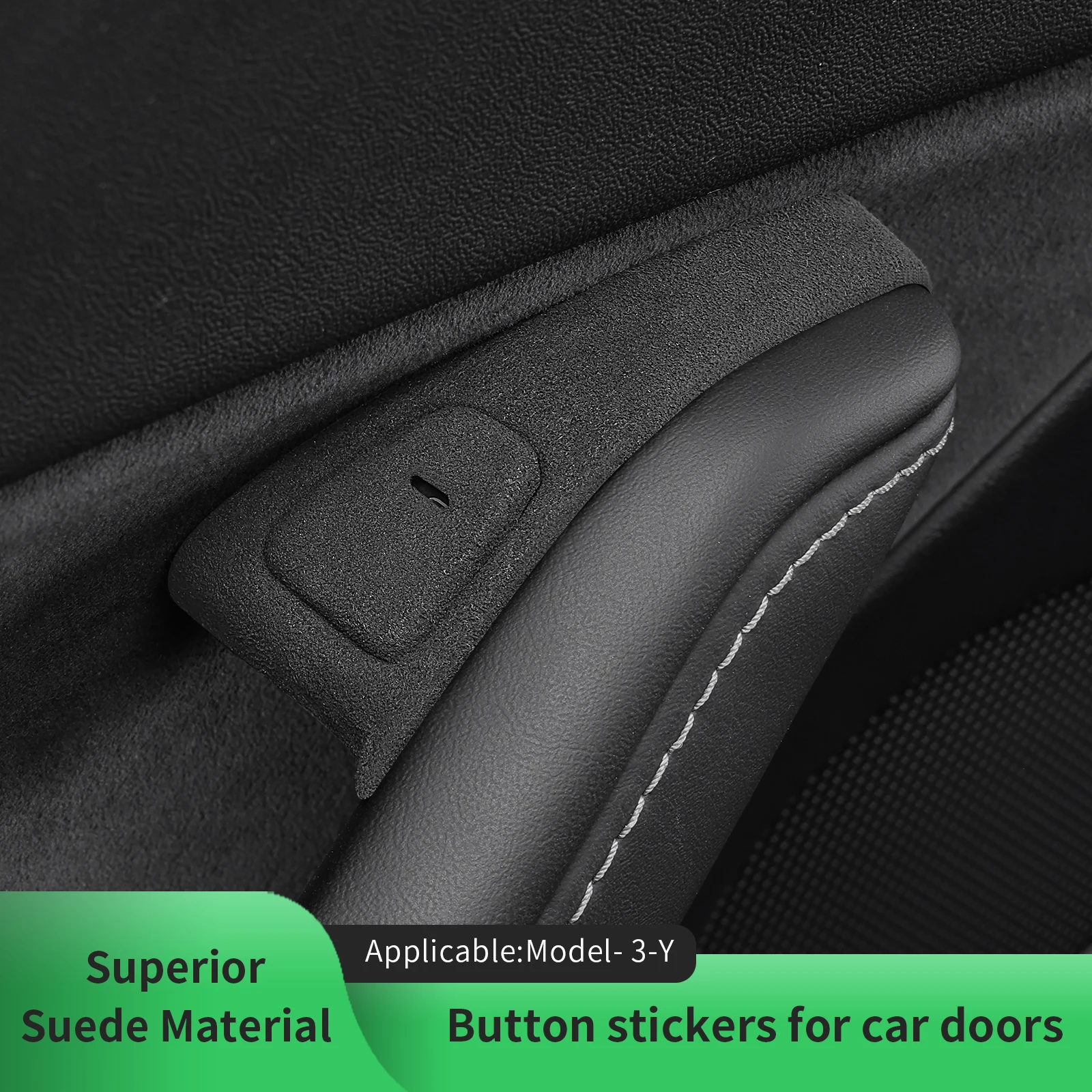 For Tesla Model 3, Model Y 2018 2019 2020 2021 2022 2023 Door Switch Button Cover Alcantara Suede Interiors