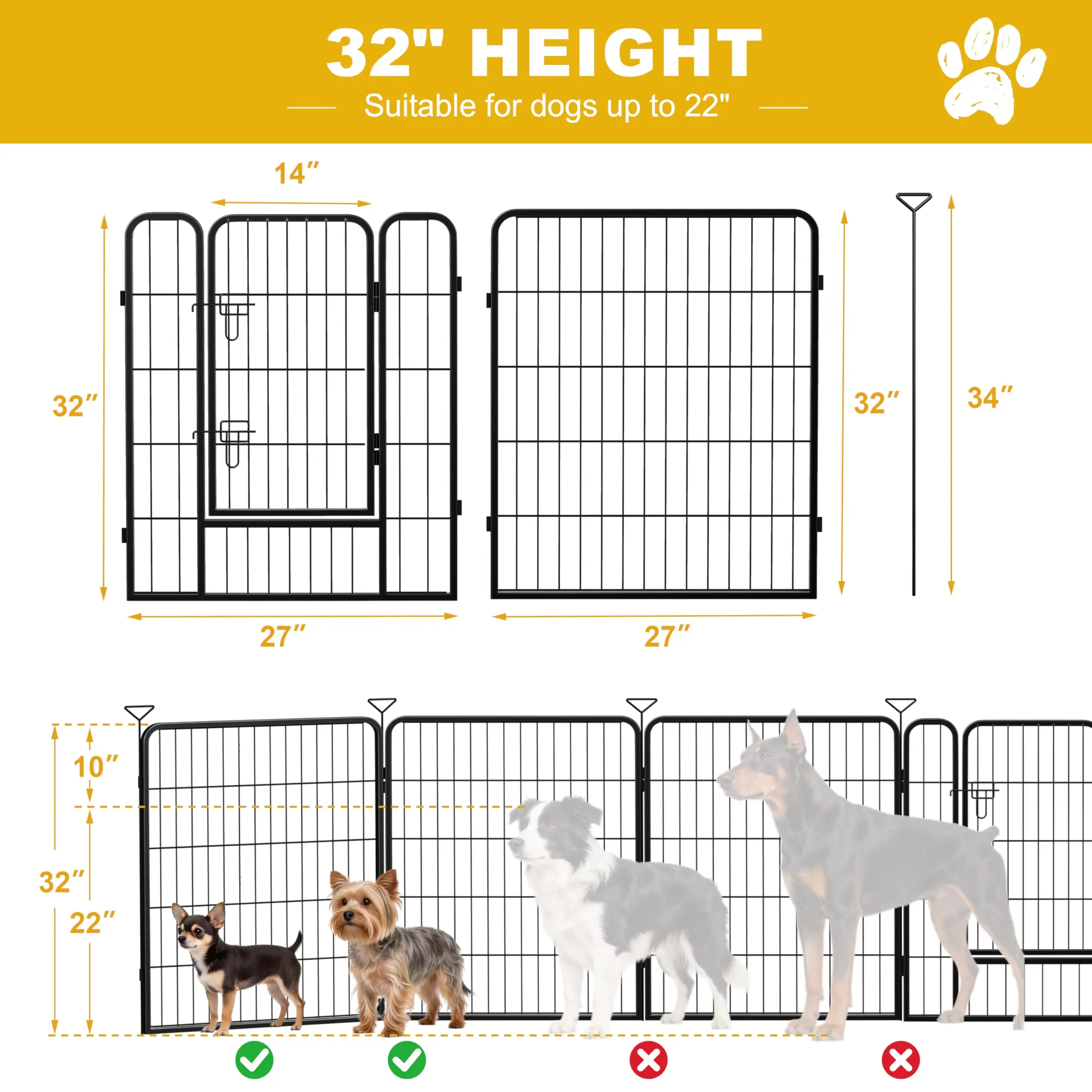 Dog Playpen Outdoor, 32