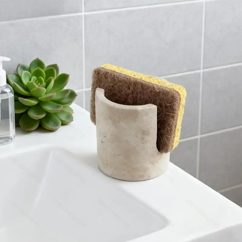 Marble Utility Holder For Storing Wet Sponges And Brushes Safely