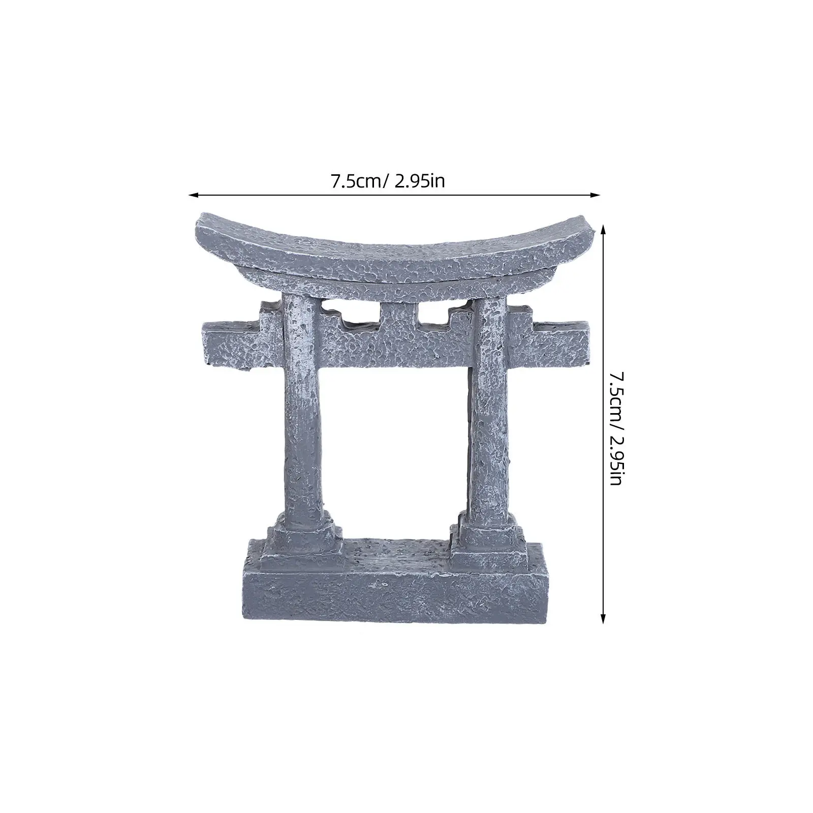 2Pcs Miniature Resin Torii Gate Japanese Garden Mini Torii Gate Decoration for Sand Table Aquarium Micro Landscape Zen Garden