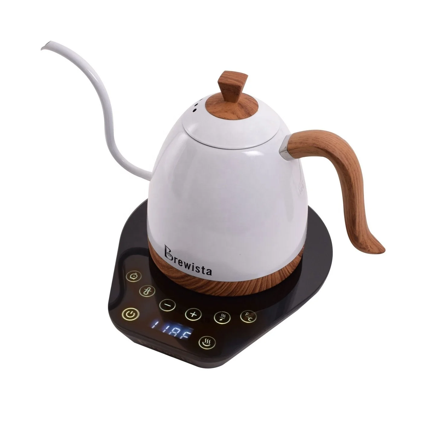 Imagem -02 - Brewista- Gooseneck Chaleira Chá com Display Lcd Controle de Temperatura Digital Preciso Cafeteira 0.6l 1.0l Aço Inoxidável