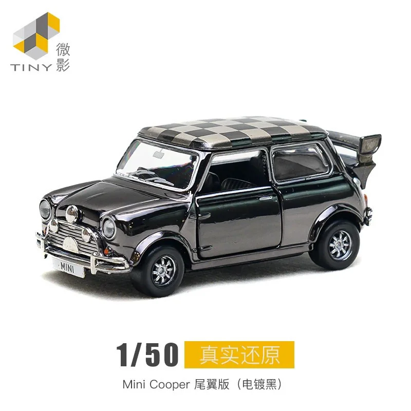 Tiny 1:64 City Die-cast Car - Mini Cooper Spoiler Version (Electroplated Black) Alloy  Model Collection Gift Toys Ship Now