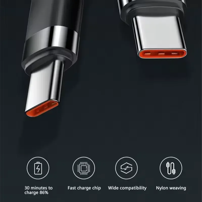 120 واط شاحن سريع PD شحن سريع جودة عالية Usb C إلى Usb نوع C كابل آيفون 15 زائد برو ماكس لشاومي سامسونج S24