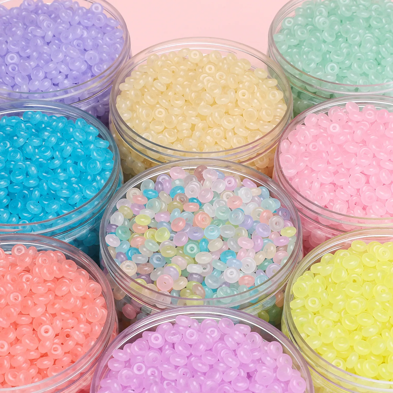50 قطعة الزجاج الملون تقليد اليشم المعداد الخرز شقة مستديرة فضفاض حبة لصنع المجوهرات سوار يدوي الصنع إكسسوارات الحرفية #1