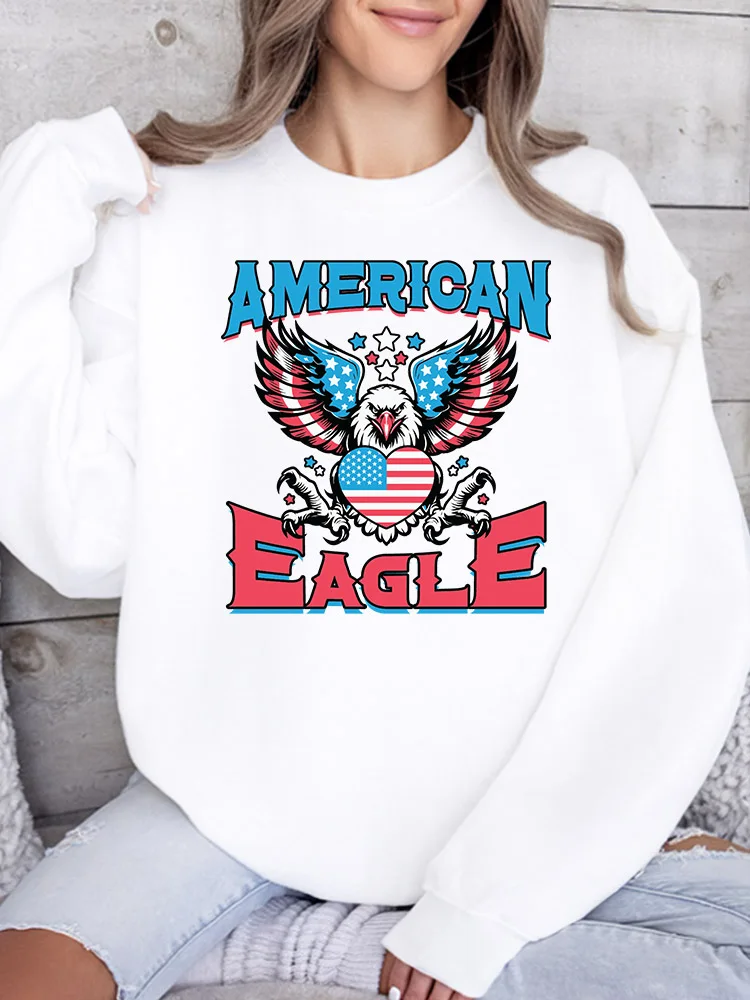 

Женская толстовка American Eagle с принтом, повседневный пуловер с длинными рукавами, свободный крой, уличная одежда для осени и зимы