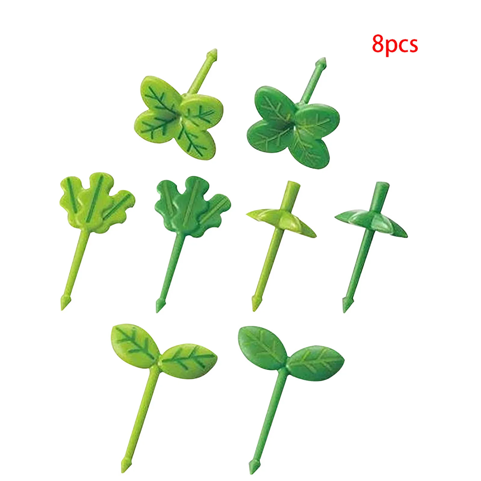 Forks Pick Cartoon Fruit Stick Lunch Accessories 8 Pack Plastic Sticks Home Party Decor Leaf Shapes for Kids for Sandwich Salad