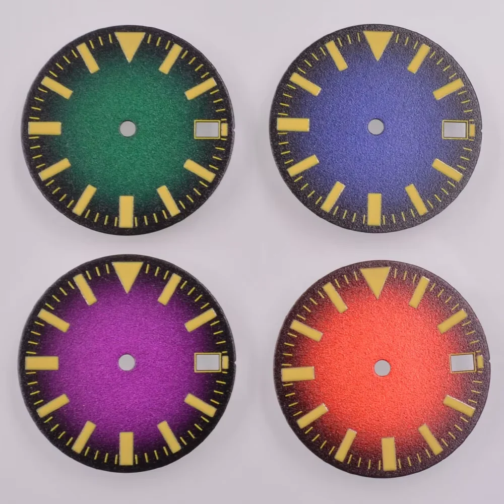 

28.5mm watch dial Green luminous Fit NH35 NH36 fit 3 o'clock crown 3.8 o'clock crown