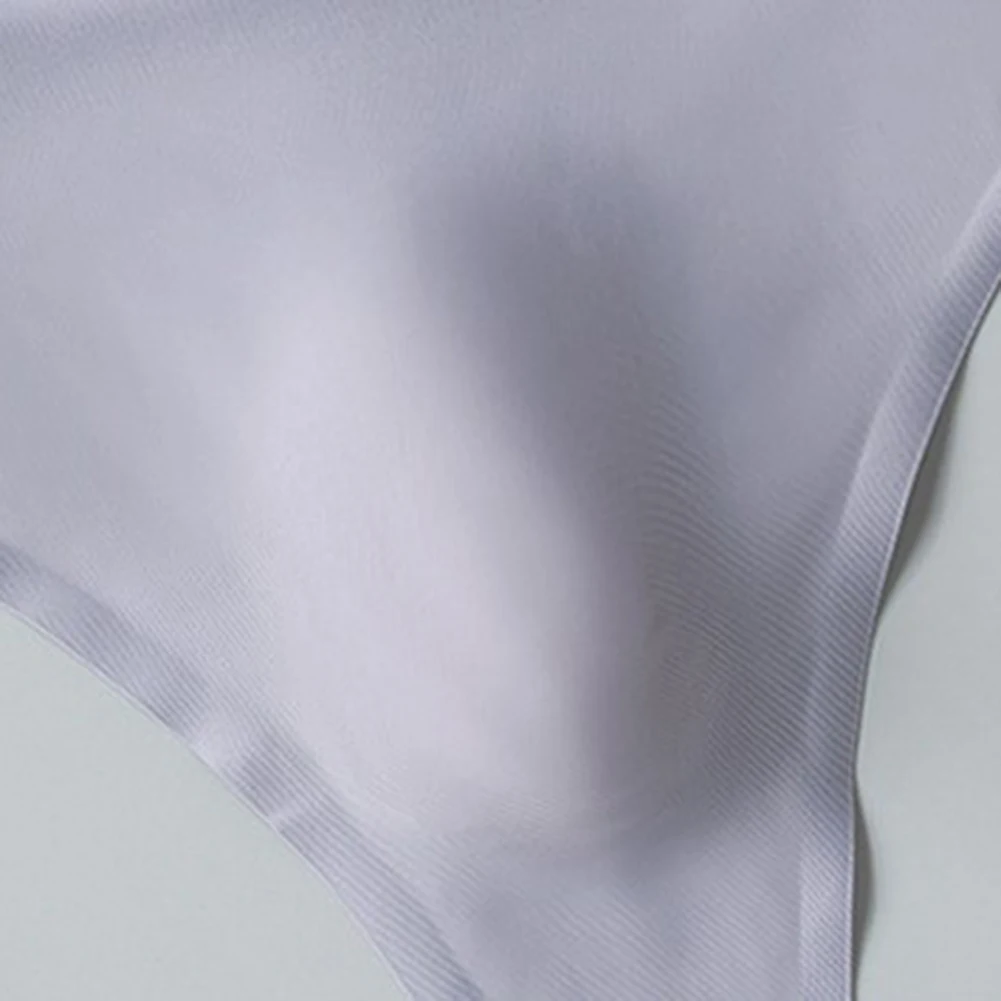 

Men Casual Fitness Briefs Ultra-Thin Ice Silk See Through G-String Underwear 3D Bulge Pouch Thongs T-panties For Man