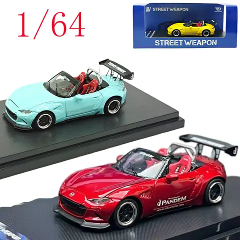 Street Weapon SW pressofuso in scala 1/64 Mazda Miata MX-5 NA modello di auto in lega ‌   Regalo di giocattoli per ragazzi
