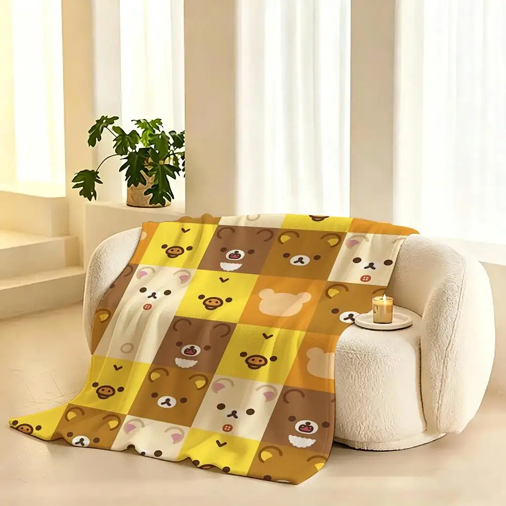 Rilakkuma Characterv cute Throw 240g flannel blanket, suitable for sofas, beds, offices,  exquisite gift blankets