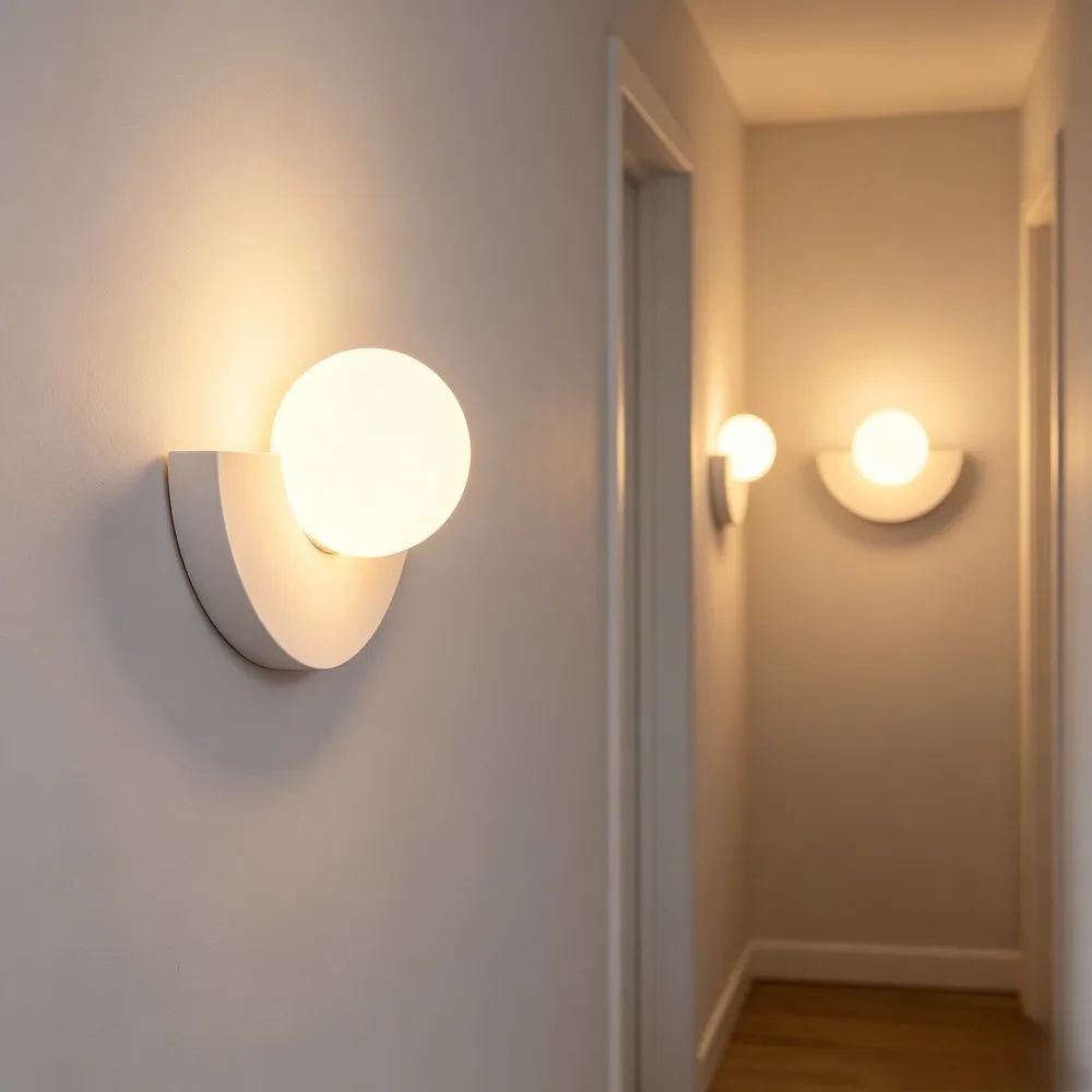 Nordic LED Glass Ball Simple Colorful Design Wall Lamp Bedroom Bedside Living Aisle Corridor Study Home Decor Sconce Wall Light