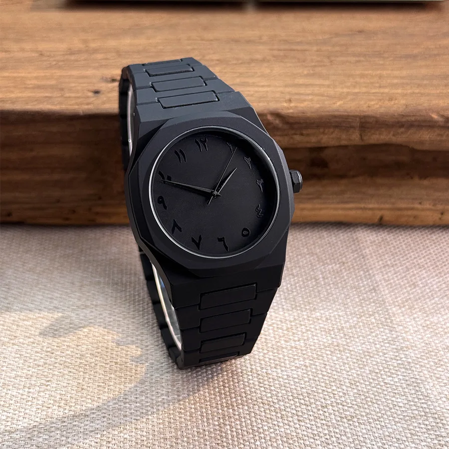 

Minimalist Creative Round Arabic Numeral Dial Men Watch Plastic Strap Unisex Casual Business Quartz Wristwatches Dropshipping