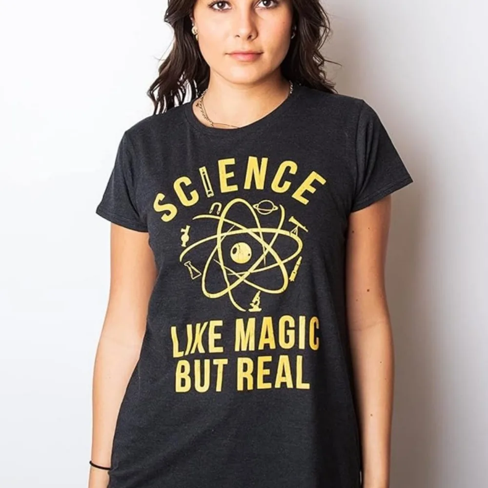 Womens Science Like Magic But Real T Shirt Funny Teacher Tee