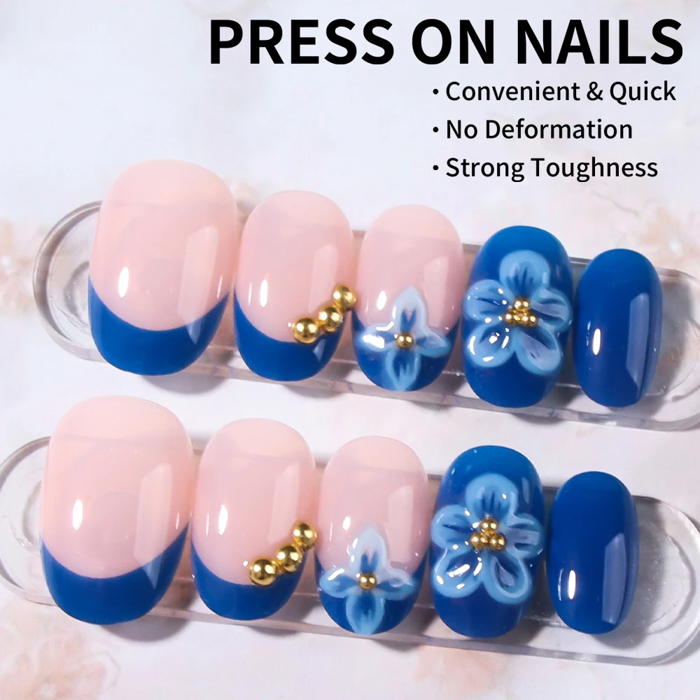 24 Stück Kurze Ovale 3D Gel-Na – Nail Art Halal Bewertung und Preis