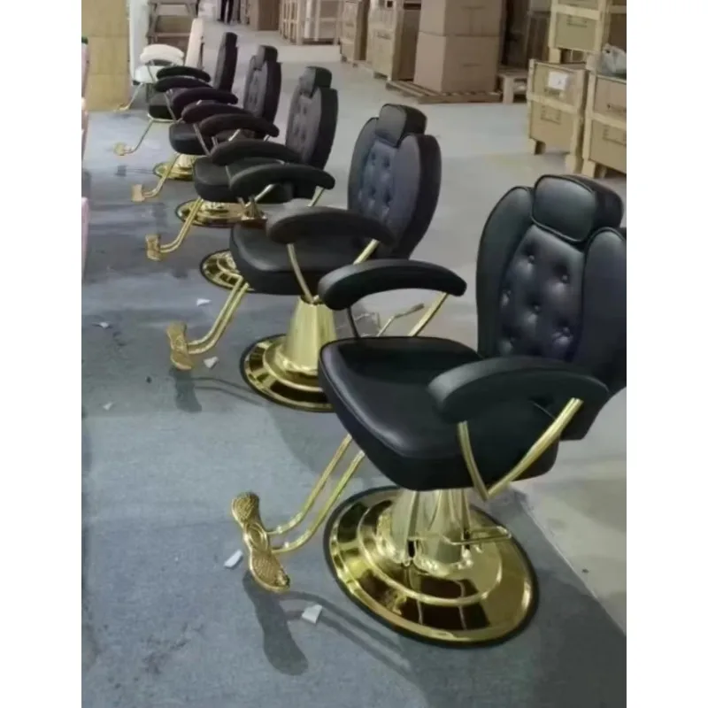 2022 Latest European Style Heavy Duty Pink&Gold Woman Salon Equipment Barber Chair Hydraulic Chair Hairdressing Chair