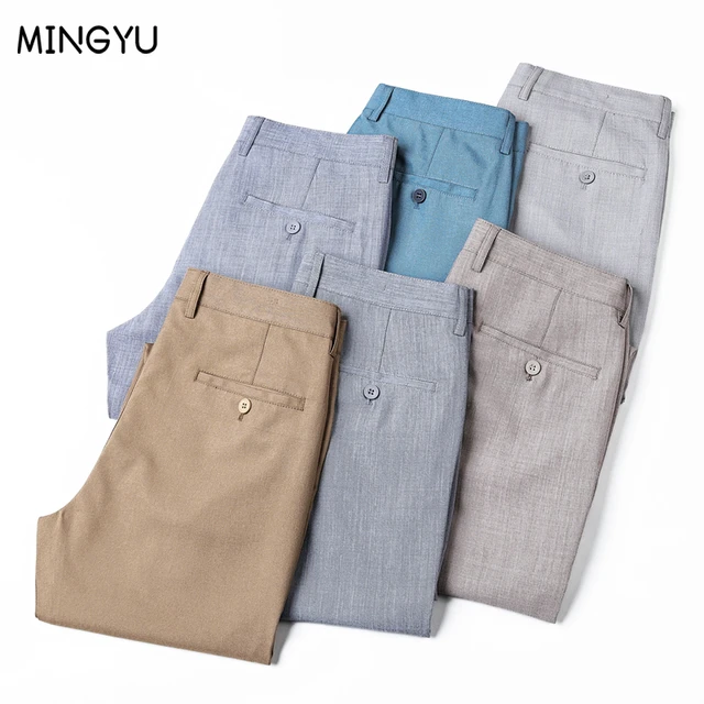 Grey pants business casual deals