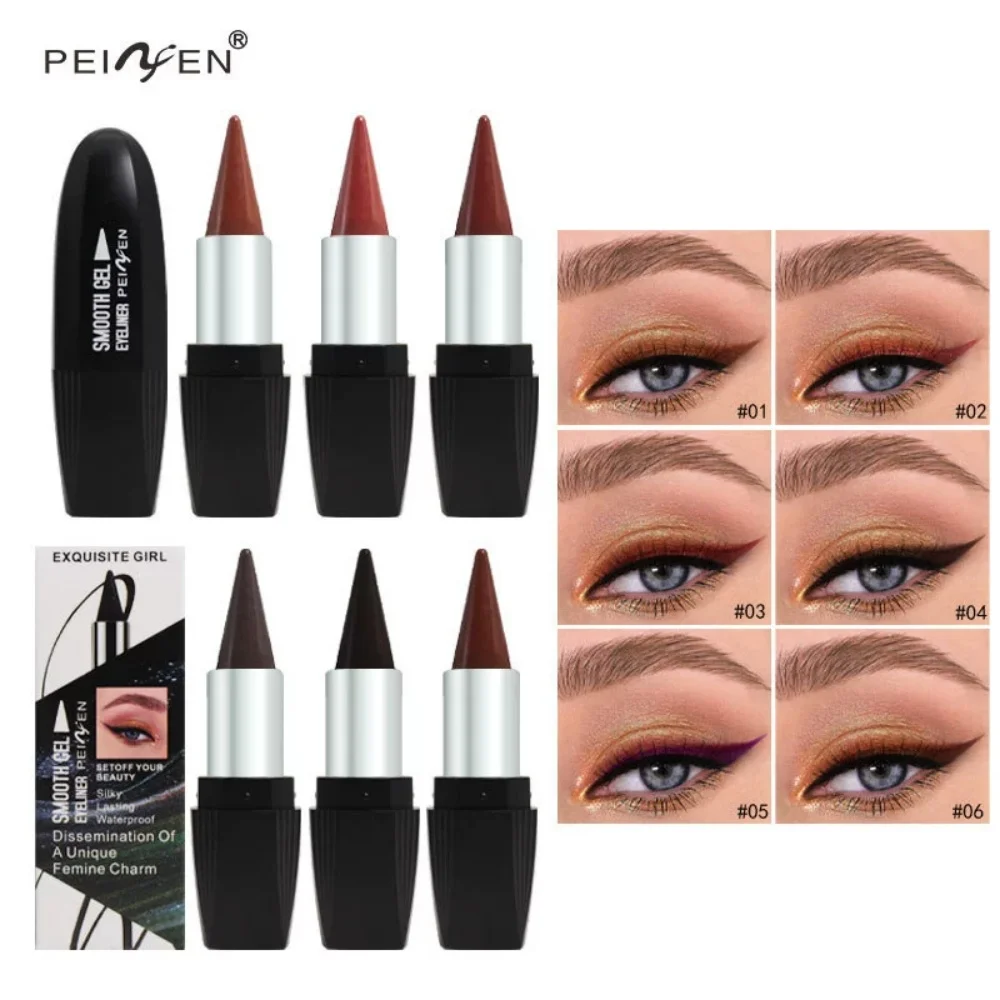 Matte Tapered Velvet Eyeliner Stick Brown Purple Easy To Wear Waterproof Eye Liner Gel Matte Quick Drying Eyeshadow Eyeliner Pen