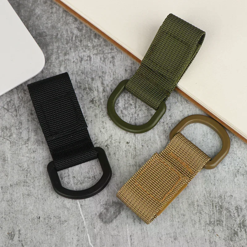 10Pcs Ring Clip Strap Hook Loop Backpack Accessory Water Bottle Keychain Carabiner Adapter Webbing Attachment Strap