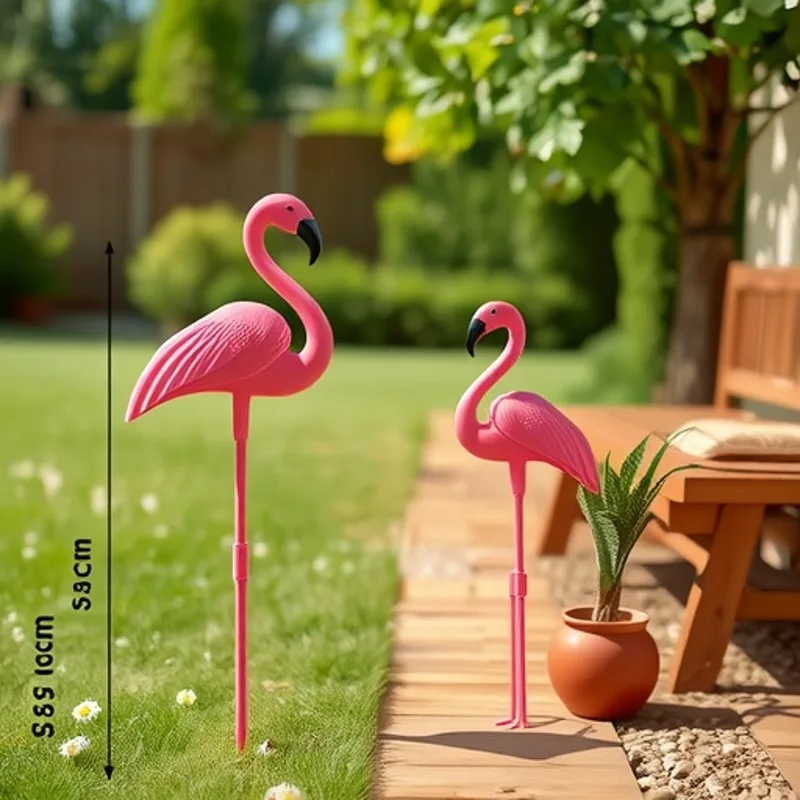 2pcs Flamingo Lawn Ornaments Durable Weather-Resistant Outdoor Garden Decor Pink Flamingo Statues for Yard Patio Landscape