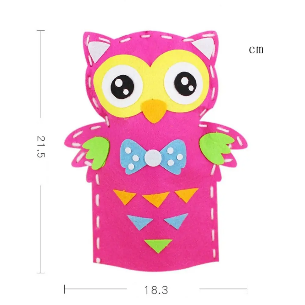 การ์ตูนไม่ทอหุ่นมือไนลอนพลาสติก DIY หัตถกรรมของเล่นสอนสัตว์ทําด้วยมือวัสดุกระเป๋าเด็ก