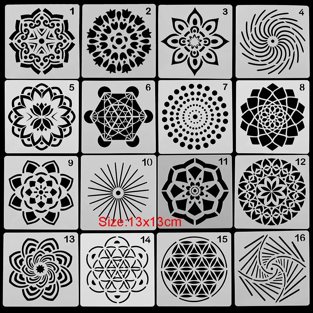 Stempel Panas DIY Album Kerajinan Dekoratif Mandala Tambahan Layering Stensil Lukisan Templat Buku Tempel