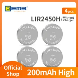 EEMB rechargeable LIR2450H high-capacity 200mAh lithium battery 2450 3.7V lithium-ion button battery with charger (optional)