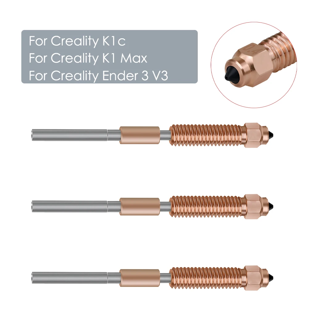 Upgrade Quick Swap Nozzle for Creality K1c Nozzle K1 Max Nozzle Set Throat Ender-3 V3 for Creality K1c Hot End 3d Printer Parts