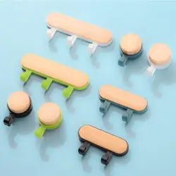 Adhesive Hooks No Hole ABS Adhesive Powerful Hooks Key Wooden Hooks Bathroom Shower Kitchen Storage Hooks Wall Mounted