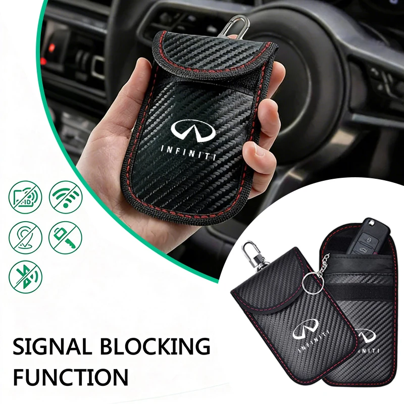 

Чехол-блокиратор сигнала для автомобильных ключей, RFID-защитный карман для Infiniti EX25 FX35 Q30 Q50 FX37 QX55 QX70 FX45 FX50 G25 G35 G37 JX35