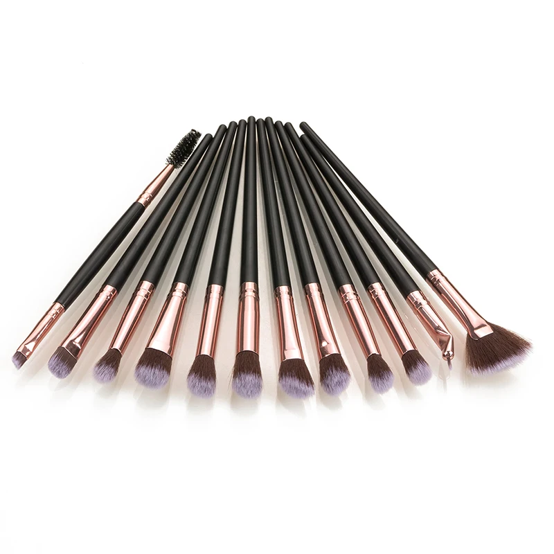 12Pcs Makeup Brush Set Eyeshadow Eyeliner Eyelash Eyebrow Makeup Brushes Professional Eyeshadow Brush