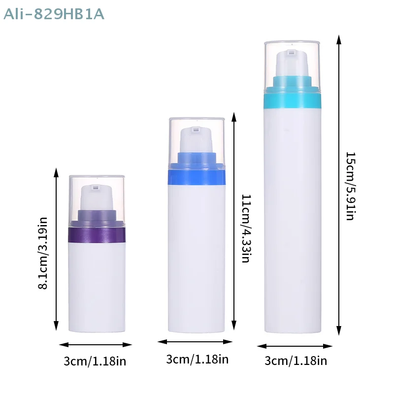 15/30/50 مللي جرة مضخة فارغة بدون هواء قوارير أكريليك قابلة لإعادة الاستخدام زجاجة فارغة حاوية السفر المحمولة لغسول كريم التجميل