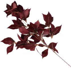 One Fake Long Stem Trumpet Leaf Branch Greenery Plant Three Forks Filbert Tree Bough