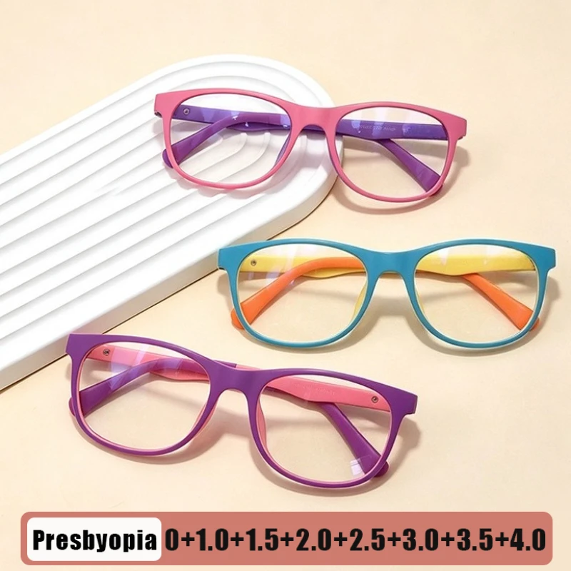 2026 Small Square-Frame Presbyopia Glasses Dopamine Frames Classic and Trendy Women's Reader Eyewear Anti Blue Light Goggles