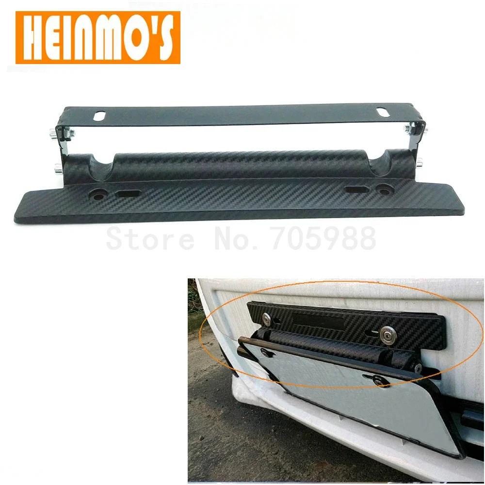 

New JDM Adjustable Carbon Fiber Style Registration Plate Holder Tilt License Plate Frames Frame For Most Cars