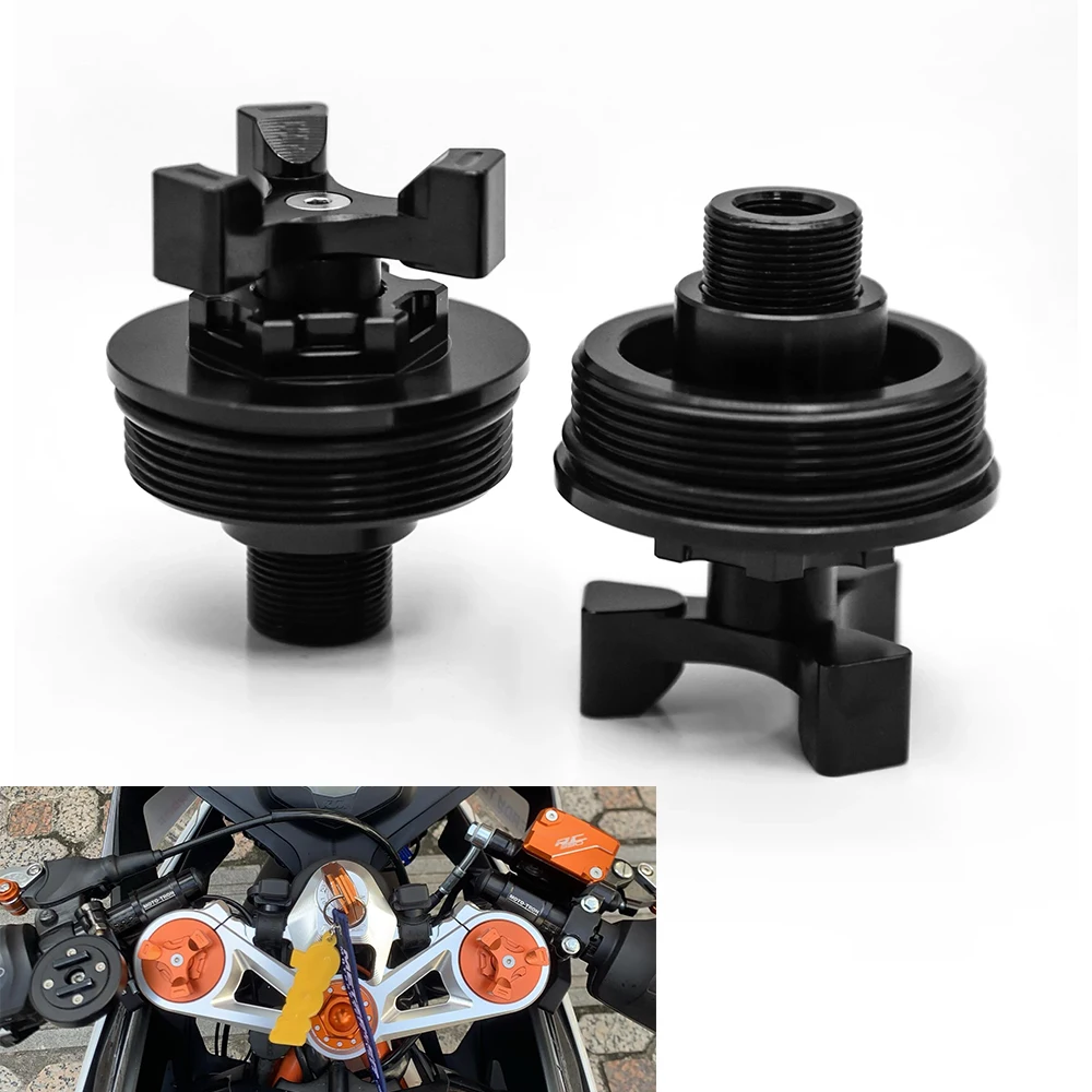 For DK RC 125 200 390 Motorcycle Front shock absorber screw cover Cap Preload Adjusters Fork Bolts For DK RC390 125 200