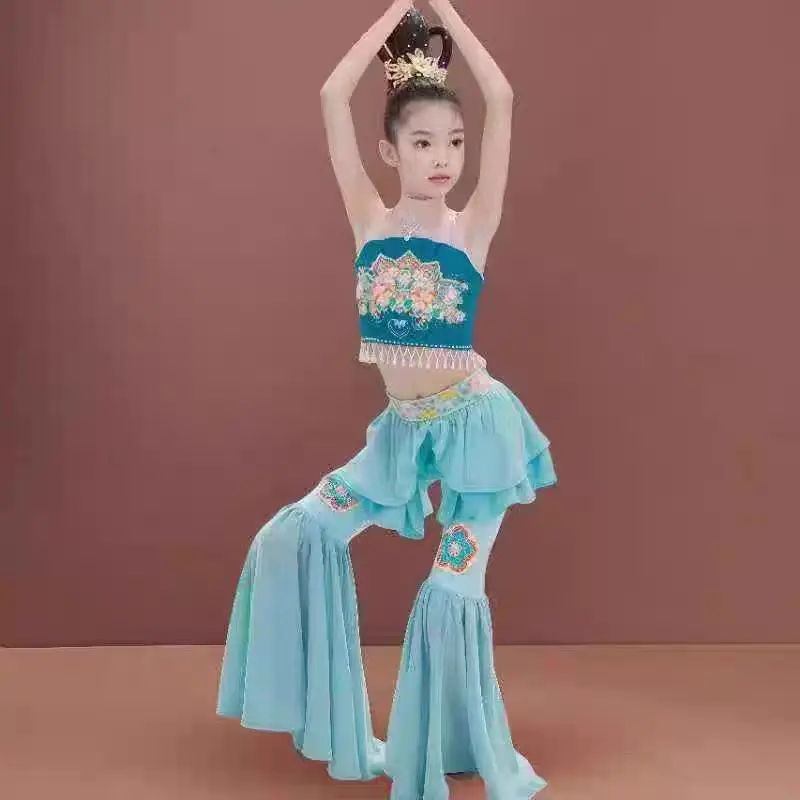 

Детский костюм Dunhuang Flying Apsaras для классических танцев, костюм Hanfudance в китайском стиле