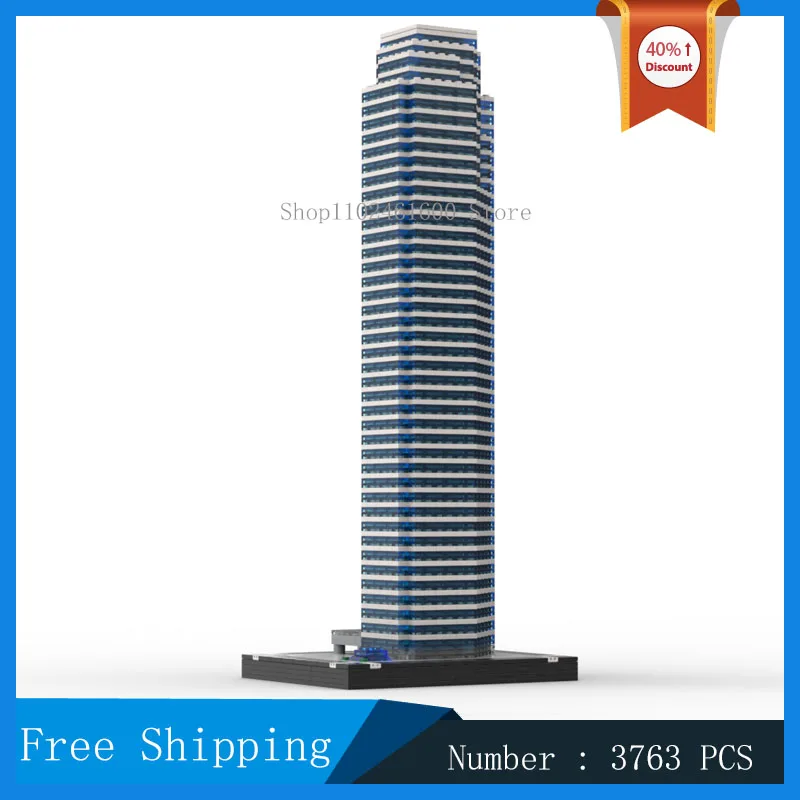 MOC مدينة شارع عرض بنة البلاز 1/650th مقياس نموذج بنة ناطحة سحاب الحديثة برج جمع لعبة الهدايا #2